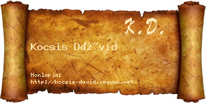Kocsis Dávid névjegykártya