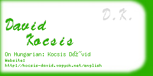 david kocsis business card